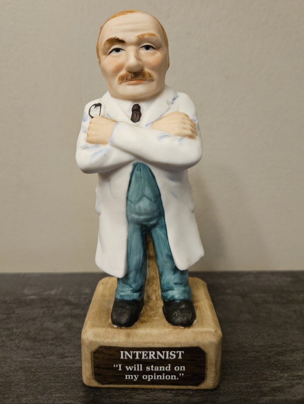 VTG 1972 Abbott Pharmaceutical Internist Figurine – "I Will Stand On My Opinion"